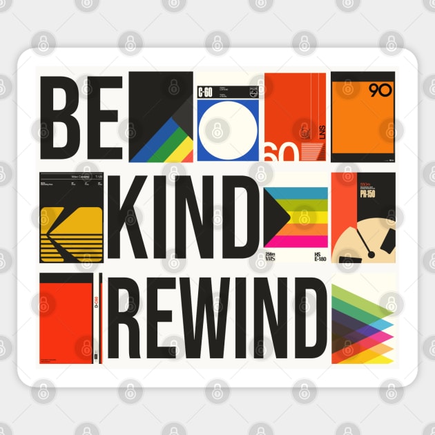 Be Kind Rewind // VHS 80s Nostalgia Sticker by darklordpug